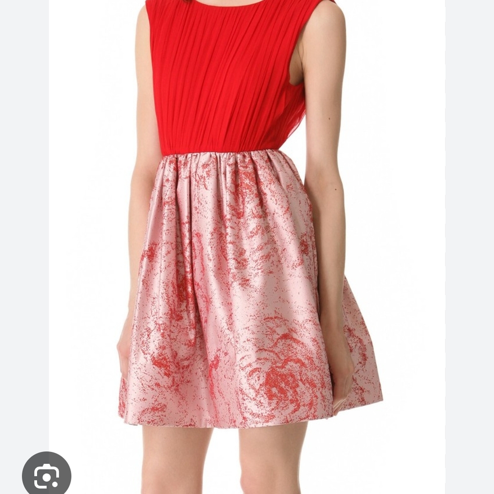 NWOT WOMEN'S ALICE + OLIVIA "Kirie" RED SILK CHIFFON COCKTAIL DRESS SZ 2 $550